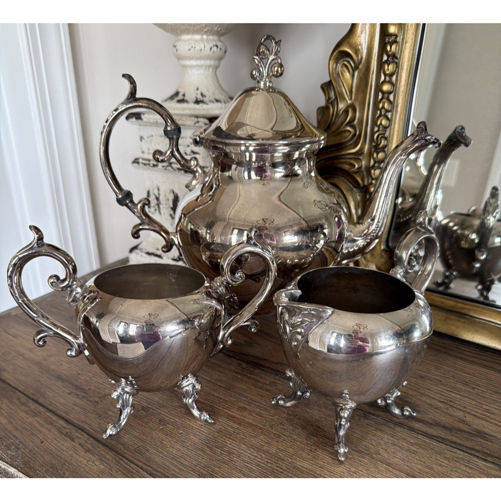 Birmingham Silver Company 3-Piece Silverplate Set Piece Silver on Copper
